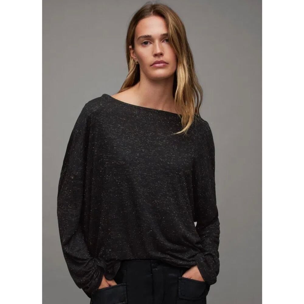 NWT ALL SAINTS Rita Oversized Shimmer T-Shirt Sz. S